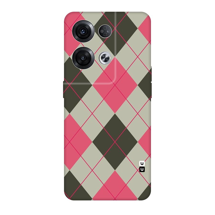 Check And Lines Original Polycarbonate Back Case for Oppo Reno8 Pro 5G
