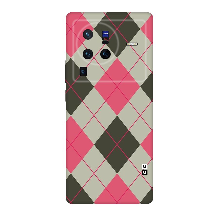 Check And Lines Original Polycarbonate Back Case for Vivo X80