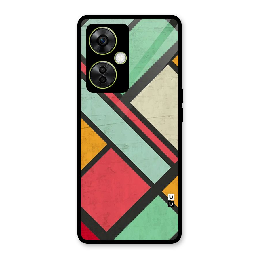 Check Colors Glass Back Case for OnePlus Nord CE 3 Lite