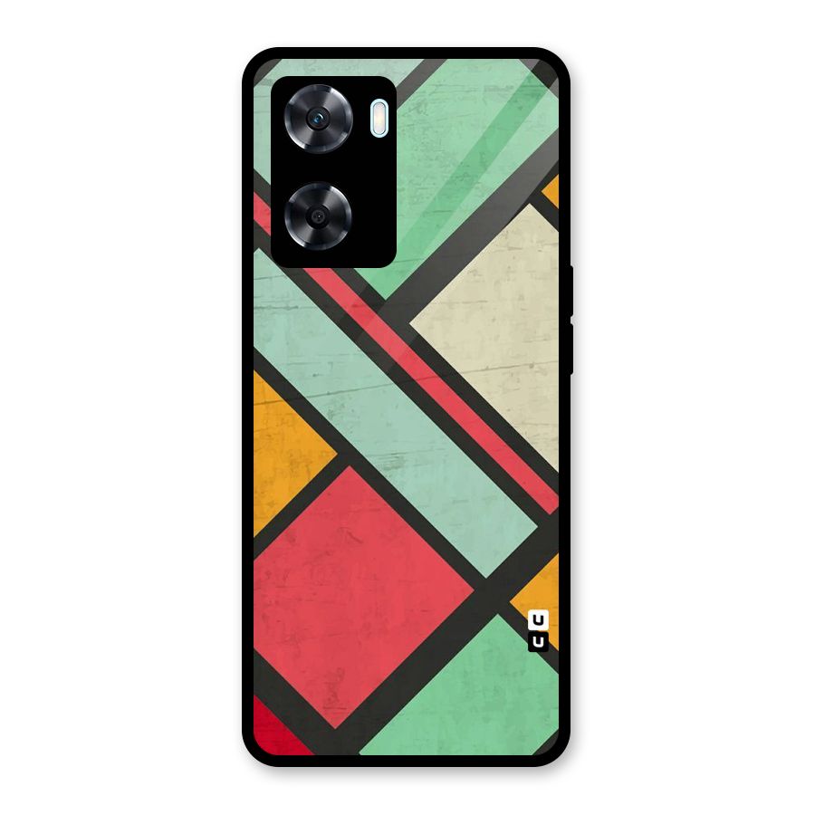 Check Colors Glass Back Case for Oppo A77s