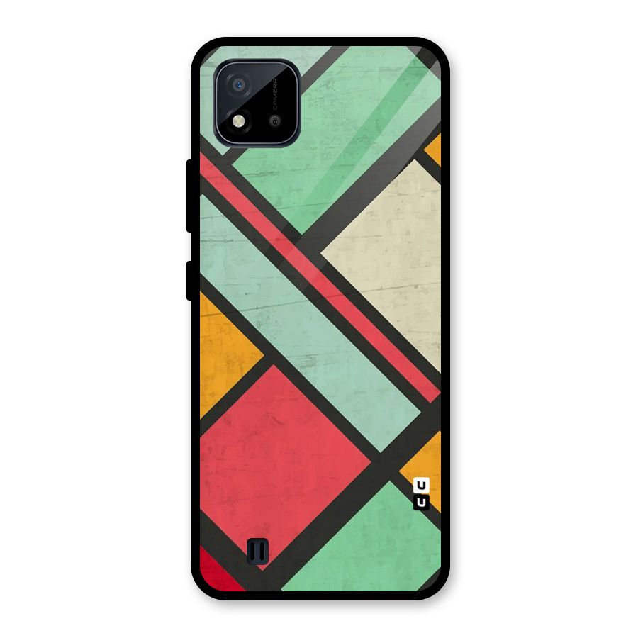 Check Colors Glass Back Case for Realme C11 2021