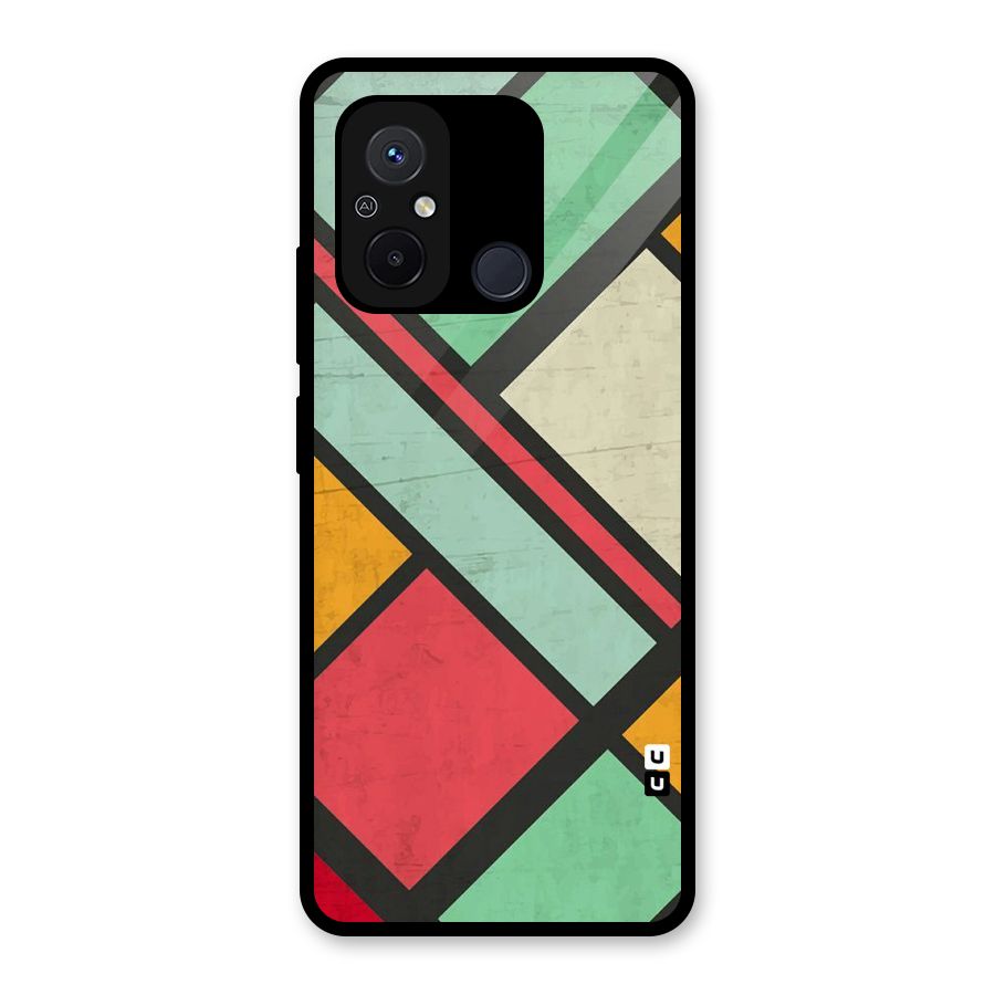 Check Colors Glass Back Case for Redmi 12C