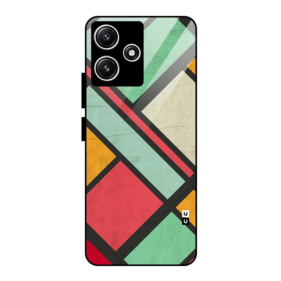 Check Colors Glass Back Case for Redmi 12 5G