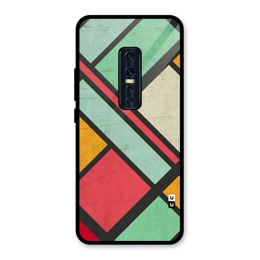 Check Colors Glass Back Case for Vivo V17 Pro