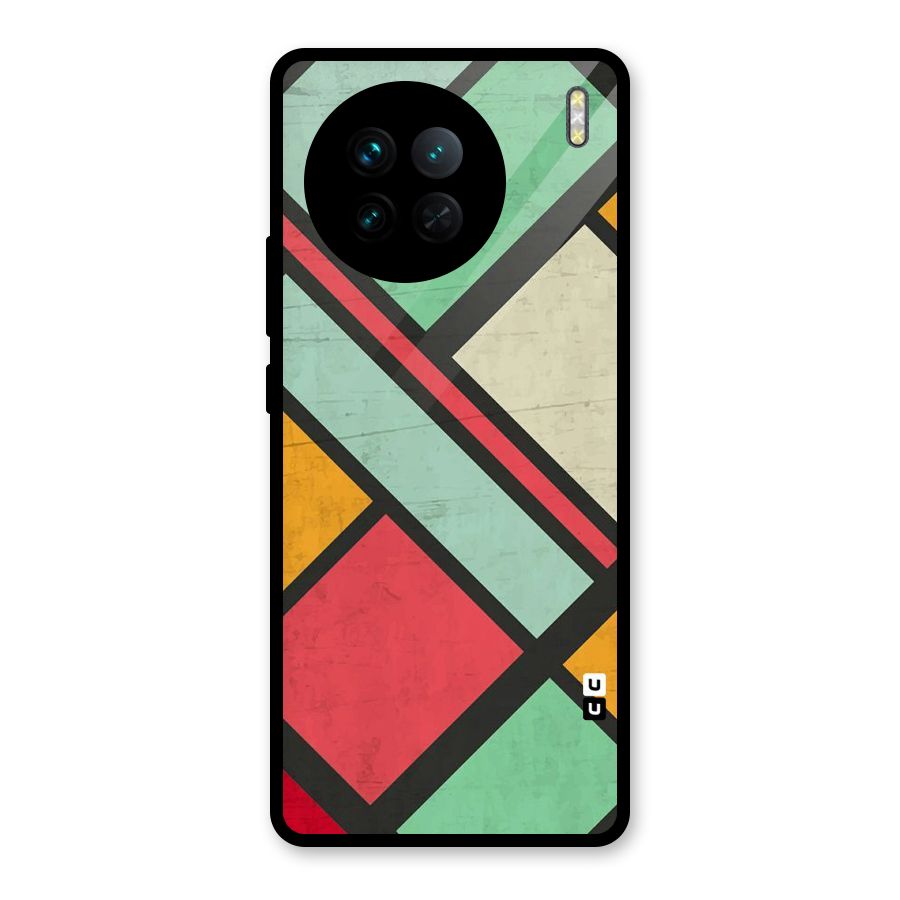 Check Colors Glass Back Case for Vivo X90