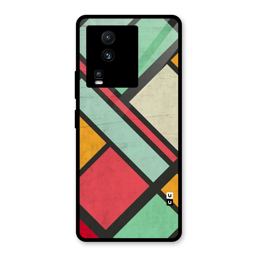Check Colors Glass Back Case for Vivo iQOO Neo 7