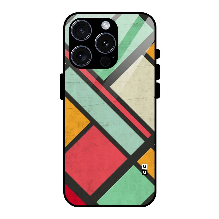 Check Colors Glass Back Case for iPhone 15 Pro