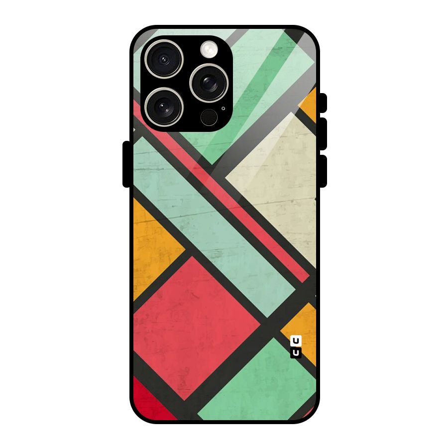 Check Colors Glass Back Case for iPhone 15 Pro Max