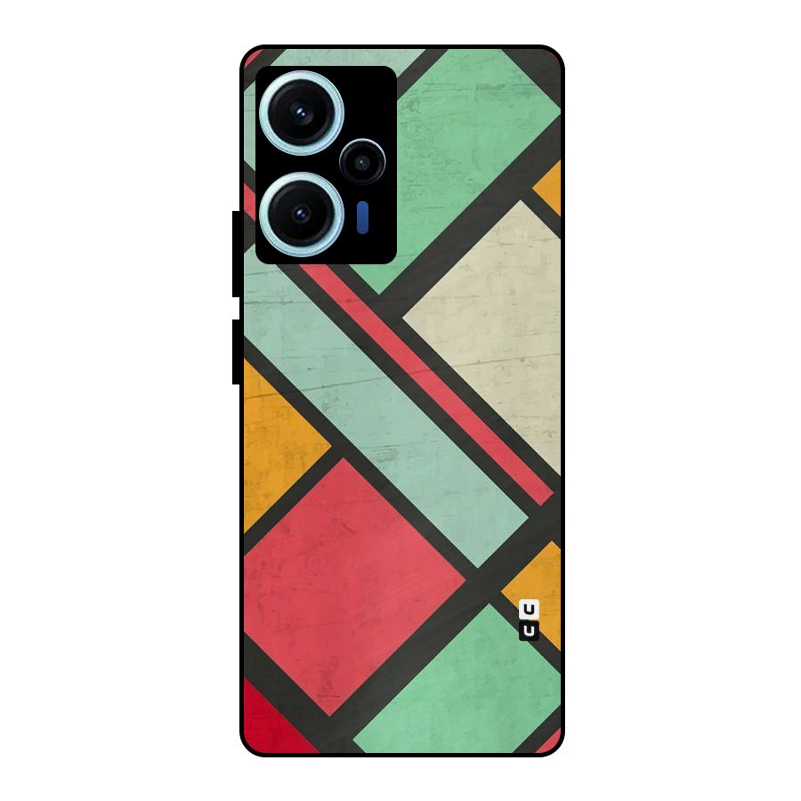 Check Colors Metal Back Case for Poco F5
