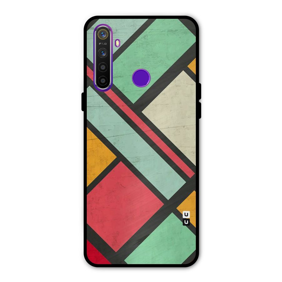 Check Colors Metal Back Case for Realme 5i