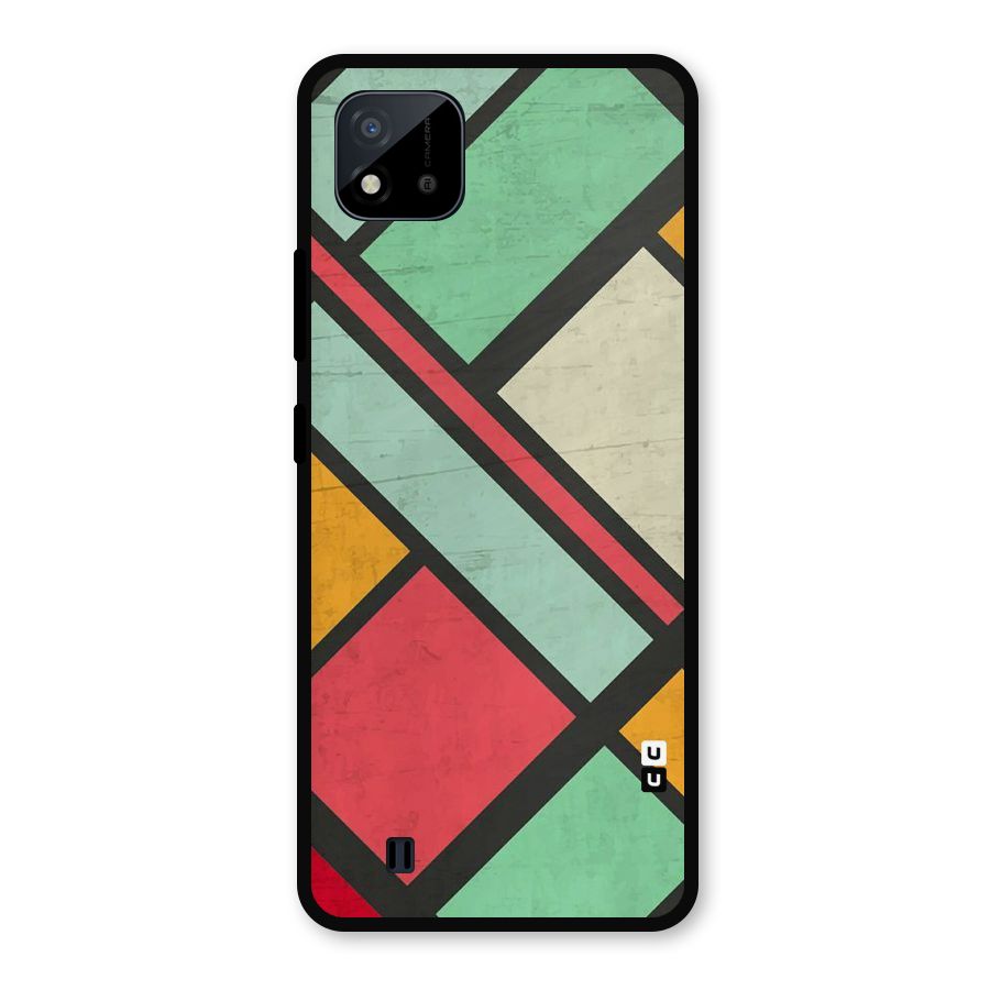 Check Colors Metal Back Case for Realme C11 2021