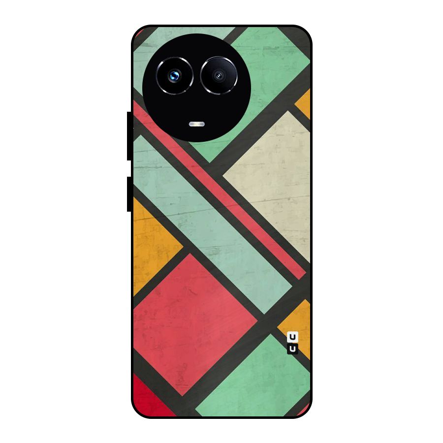 Check Colors Metal Back Case for Realme Narzo 60X