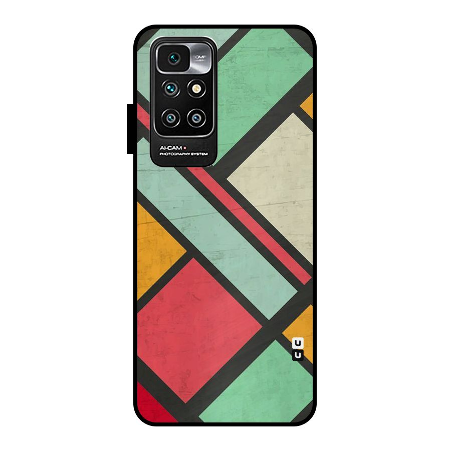 Check Colors Metal Back Case for Redmi 10 Prime