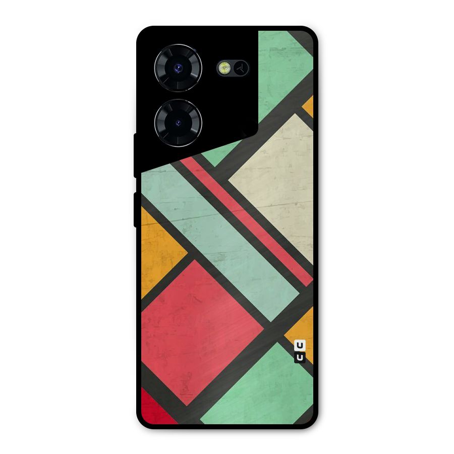 Check Colors Metal Back Case for Tecno Pova 5 Pro 5G