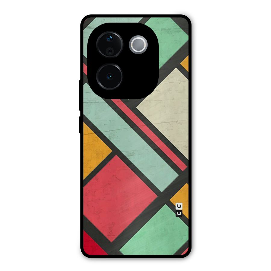 Check Colors Metal Back Case for Vivo T3 Pro