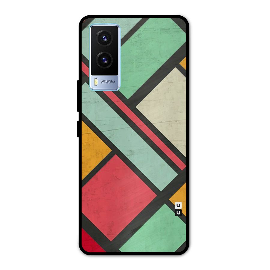 Check Colors Metal Back Case for Vivo V21e 5G