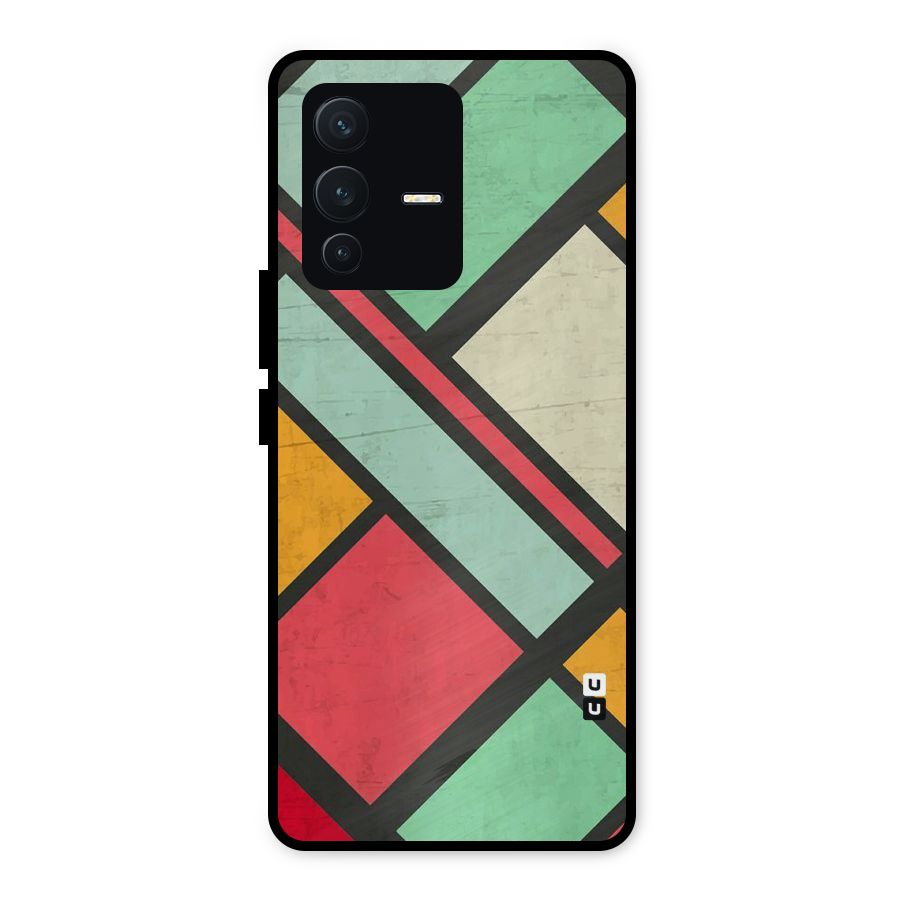 Check Colors Metal Back Case for Vivo V23 5G