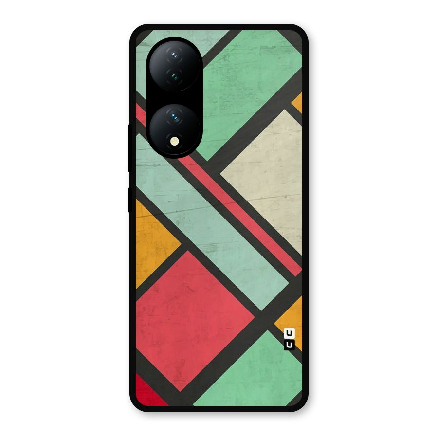 Check Colors Metal Back Case for Vivo Y100a