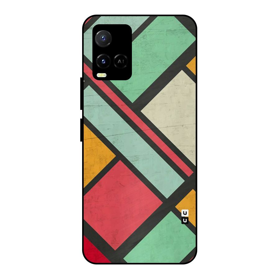 Check Colors Metal Back Case for Vivo Y21T