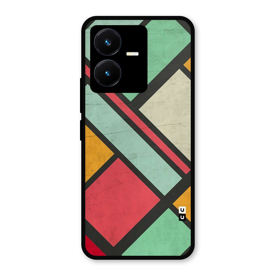 Check Colors Metal Back Case for Vivo Y22