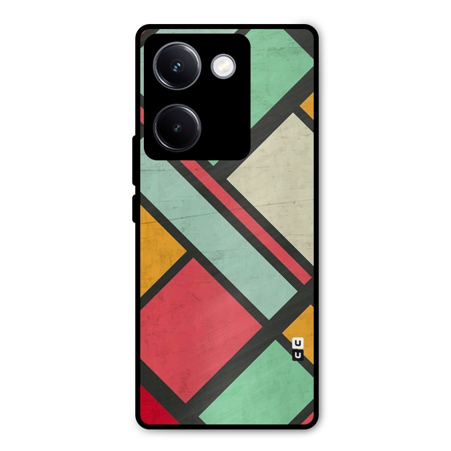 Check Colors Metal Back Case for Vivo Y300 Plus