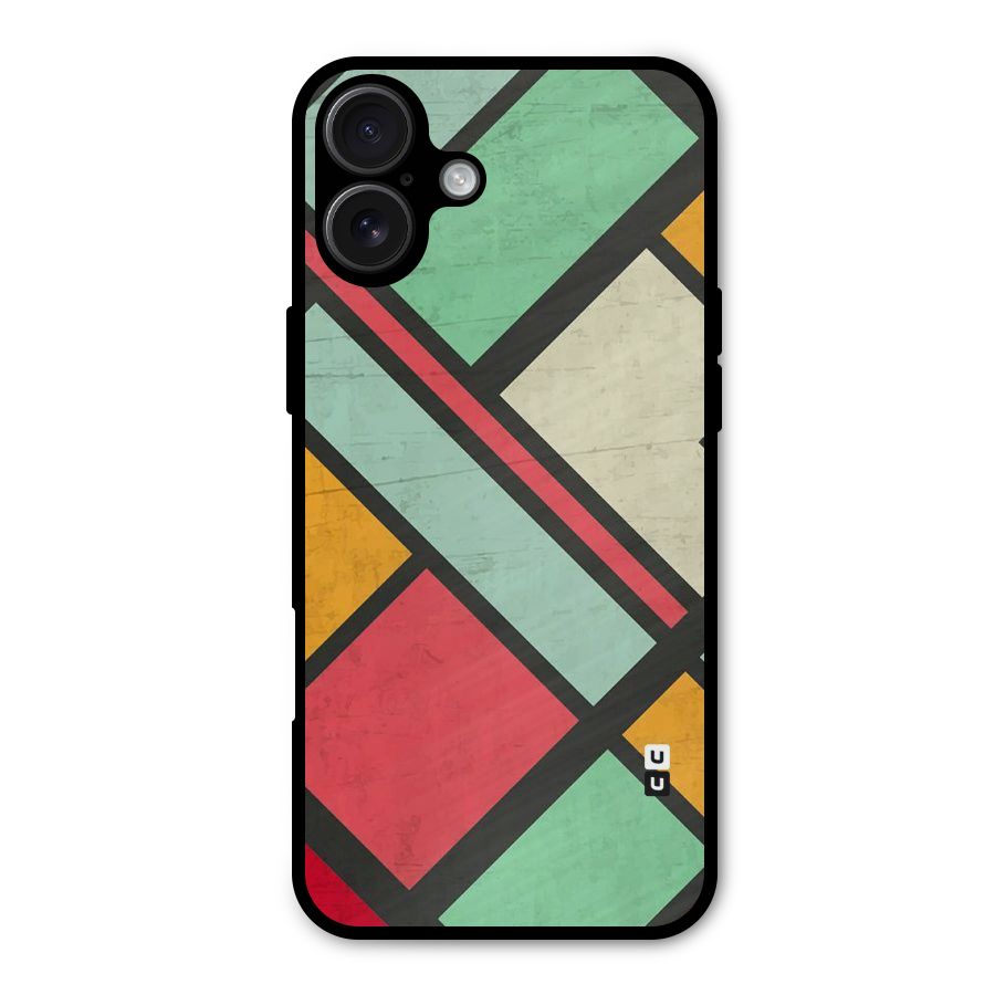 Check Colors Metal Back Case for iPhone 16 Plus