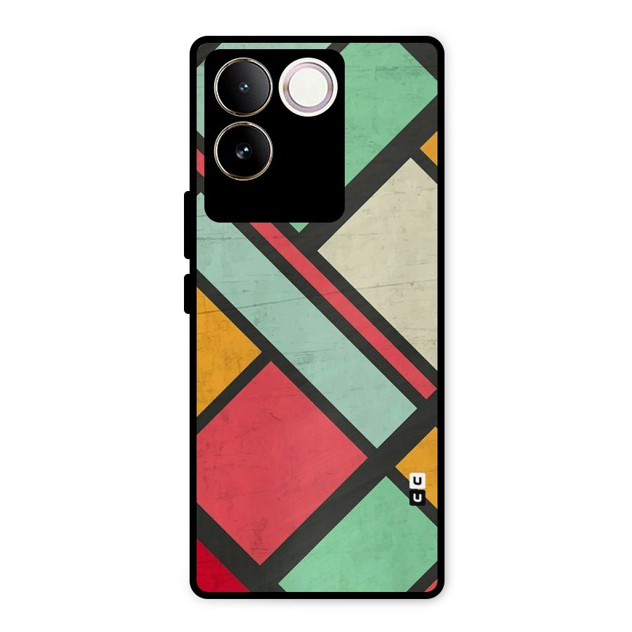 Check Colors Metal Back Case for iQOO Z7 Pro