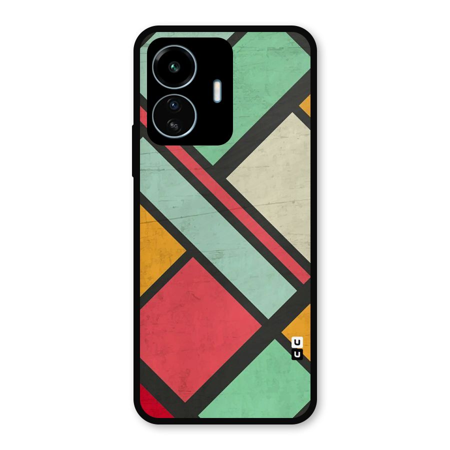 Check Colors Metal Back Case for vivo iQOO Z6 Lite 5G