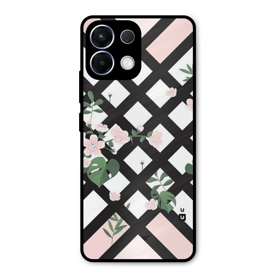 Check Floral Stripes Metal Back Case for Oppo K13