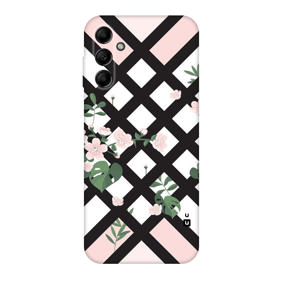 Check Floral Stripes Original Polycarbonate Back Case for Galaxy A14 5G