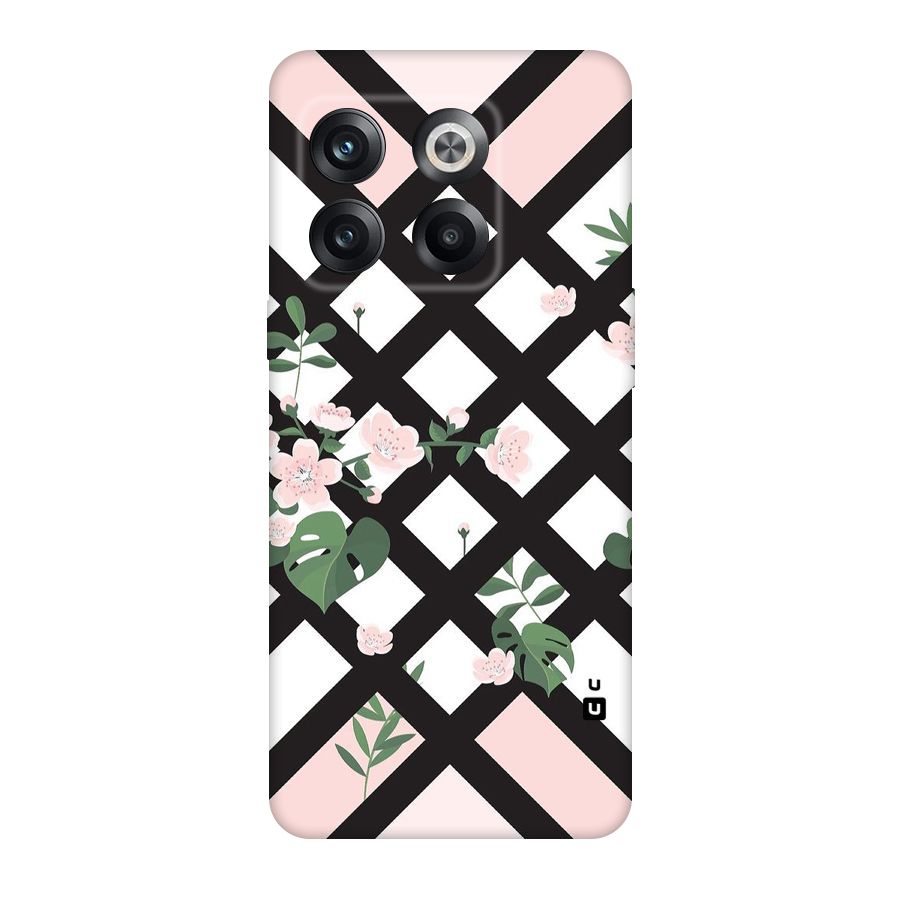 Check Floral Stripes Original Polycarbonate Back Case for OnePlus 10T