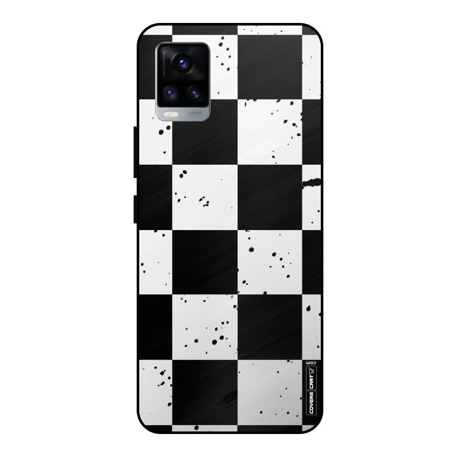 Check Mate Metal Back Case for Vivo V20 2021