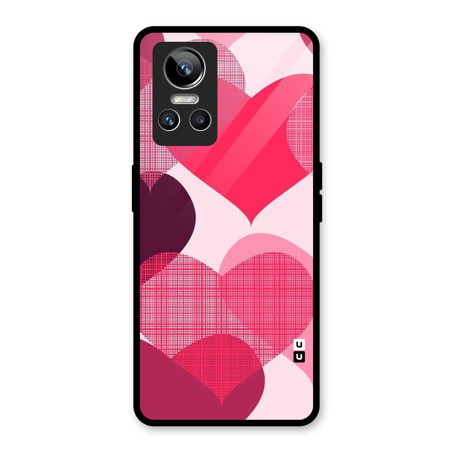 Check Pink Hearts Glass Back Case for Realme GT Neo 3