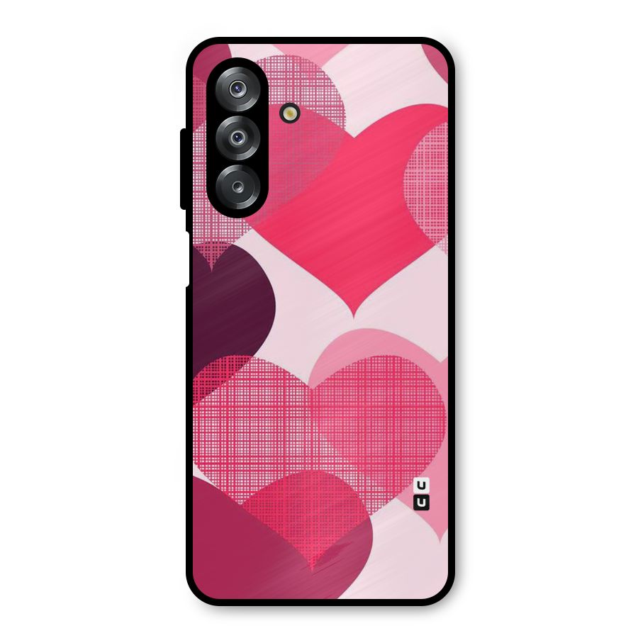 Check Pink Hearts Metal Back Case for Galaxy A26