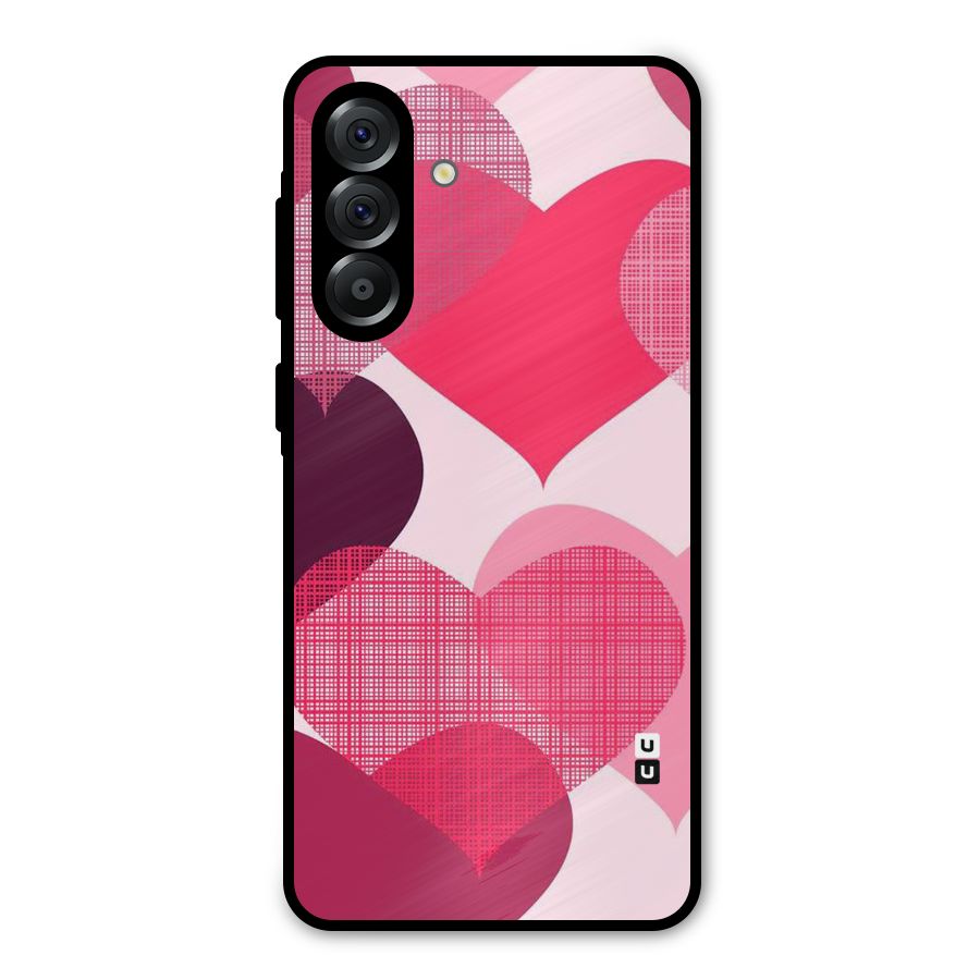 Check Pink Hearts Metal Back Case for Galaxy A36