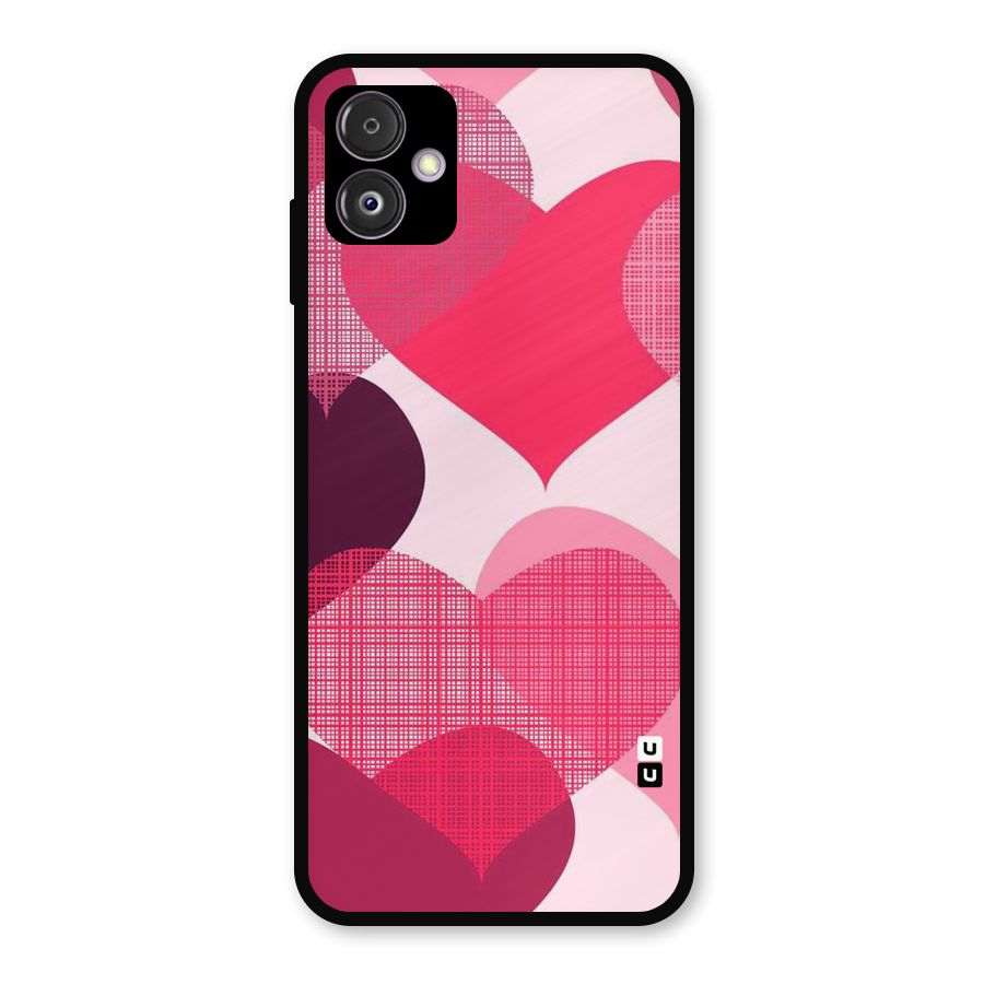 Check Pink Hearts Metal Back Case for Galaxy F14