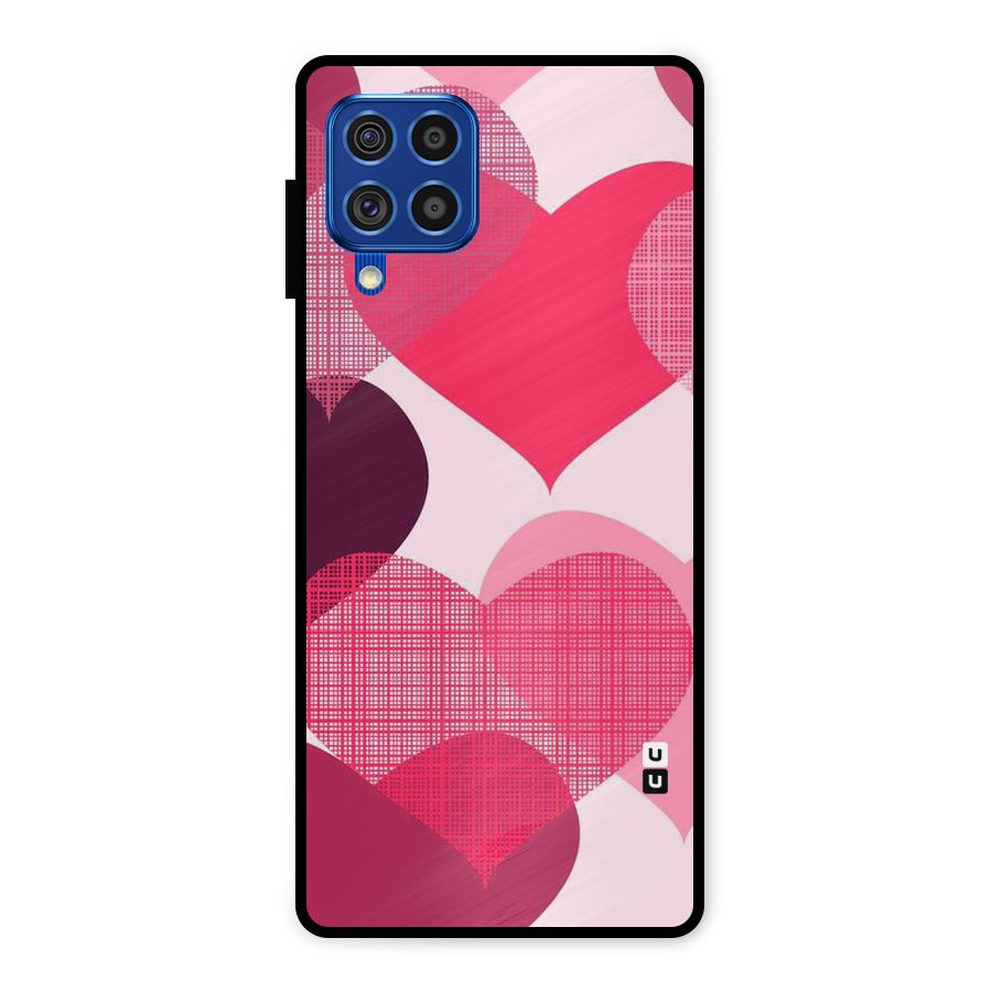 Check Pink Hearts Metal Back Case for Galaxy F62