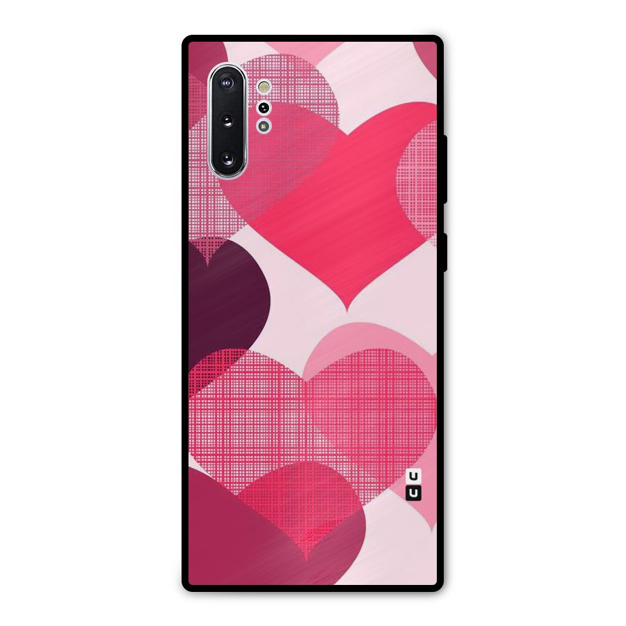 Check Pink Hearts Metal Back Case for Galaxy Note 10 Plus
