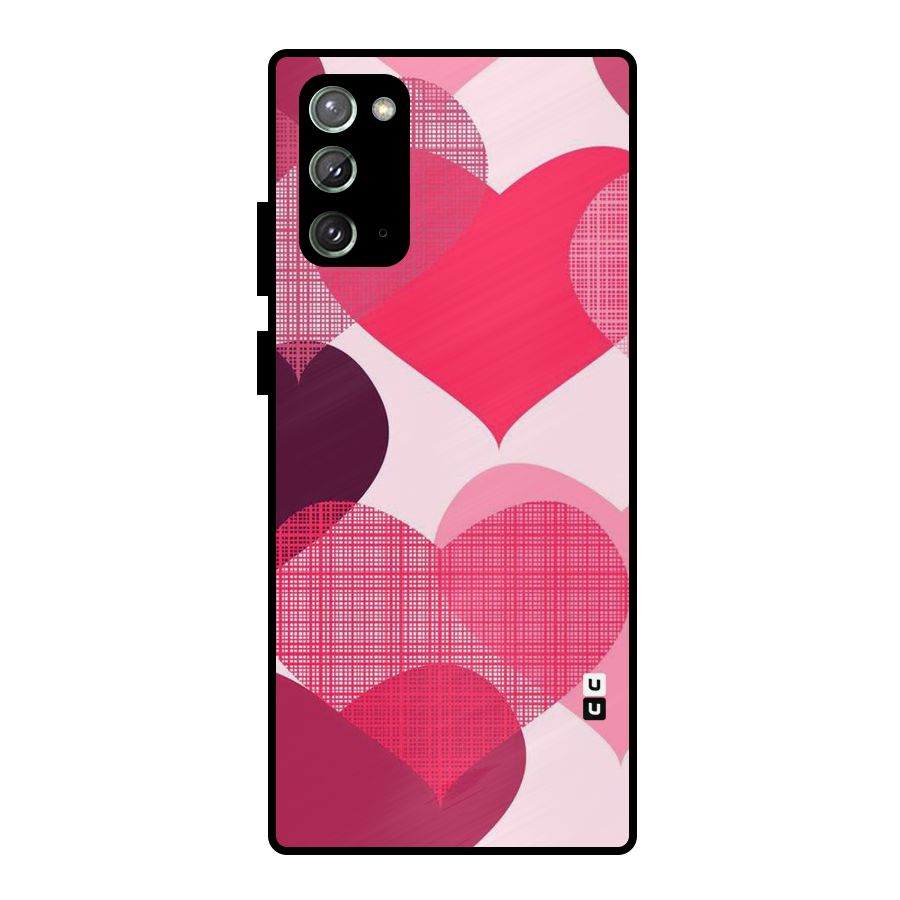 Check Pink Hearts Metal Back Case for Galaxy Note 20