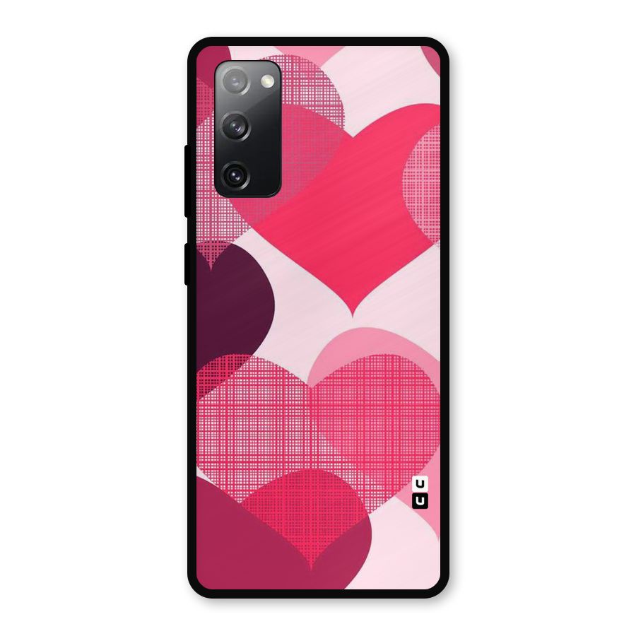 Check Pink Hearts Metal Back Case for Galaxy S20 FE
