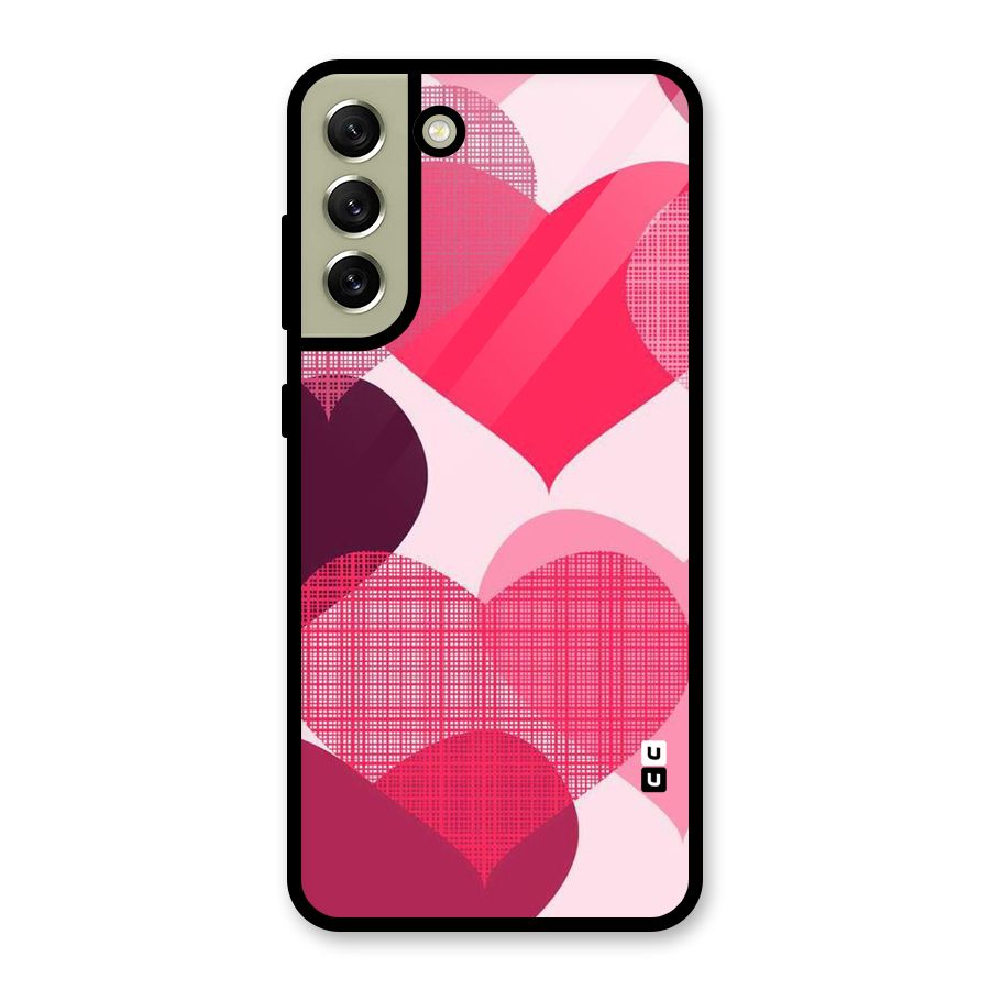 Check Pink Hearts Metal Back Case for Galaxy S21 FE 5G (2023)