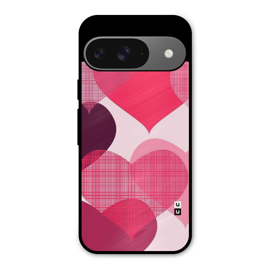 Check Pink Hearts Metal Back Case for Google Pixel 9