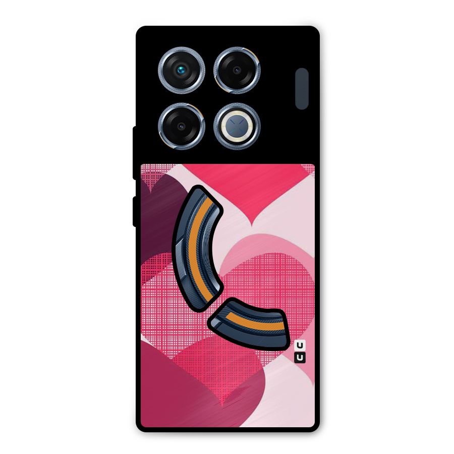 Check Pink Hearts Metal Back Case for Infinix GT 20 Pro
