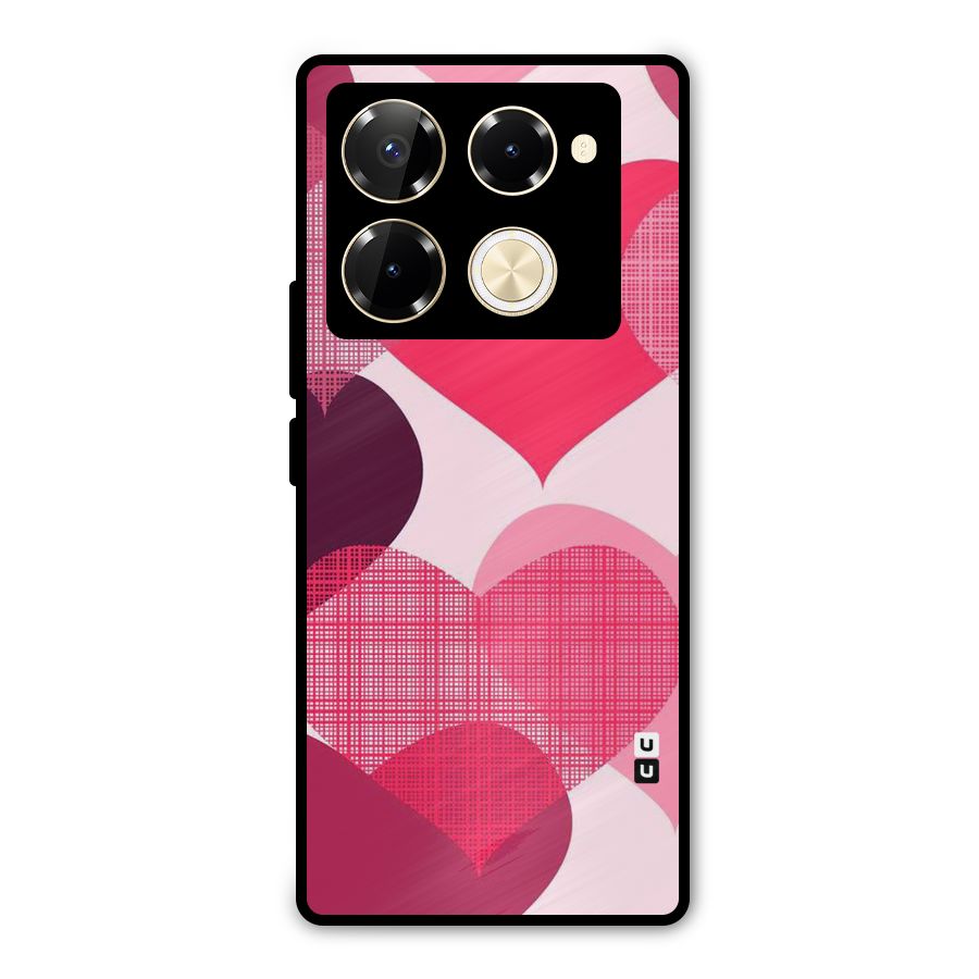Check Pink Hearts Metal Back Case for Infinix Note 40 Pro Plus
