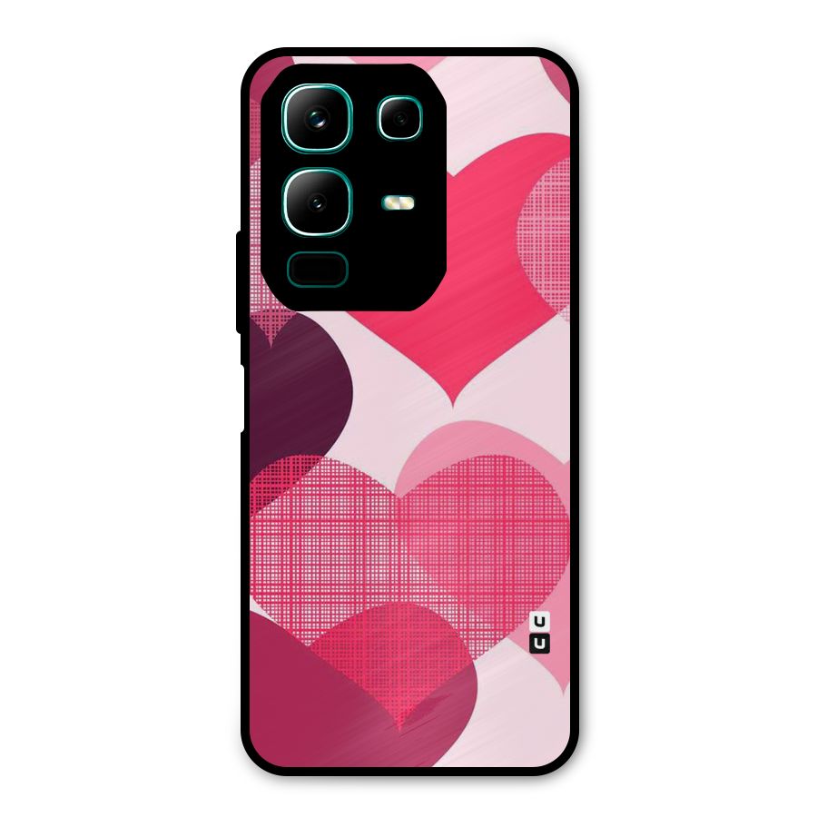 Check Pink Hearts Metal Back Case for Infinix Note 50x