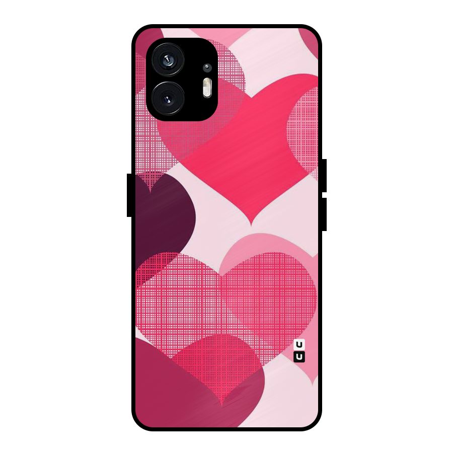 Check Pink Hearts Metal Back Case for Nothing Phone 2