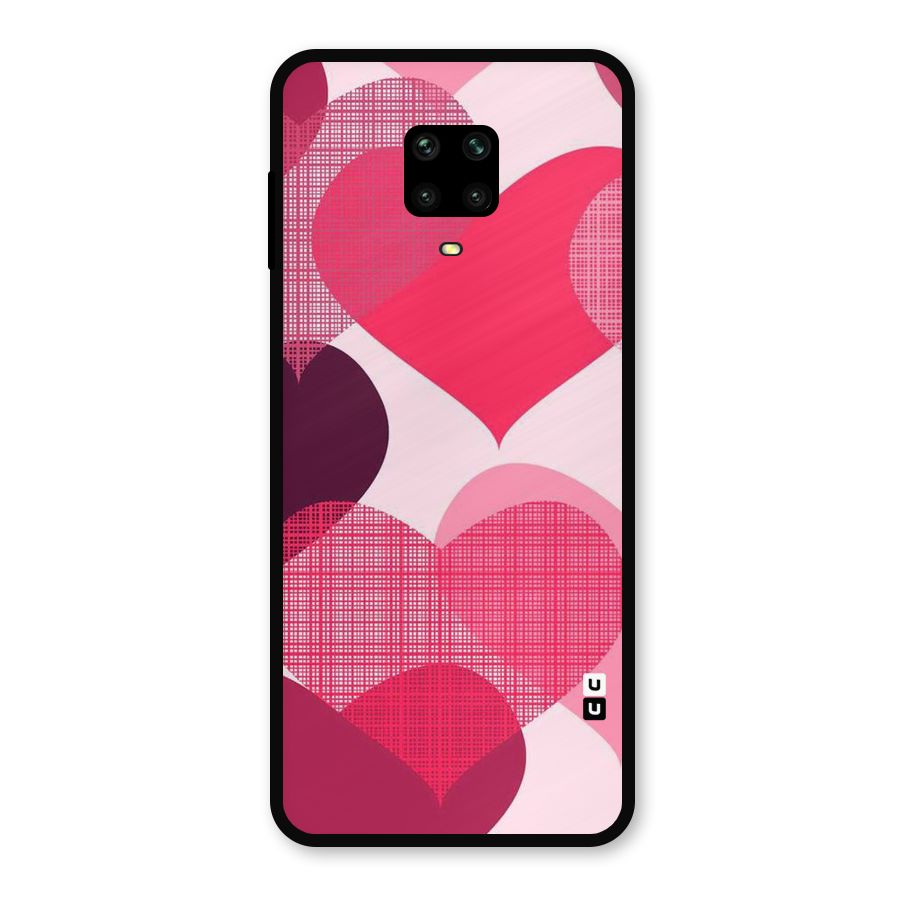 Check Pink Hearts Metal Back Case for Poco M2