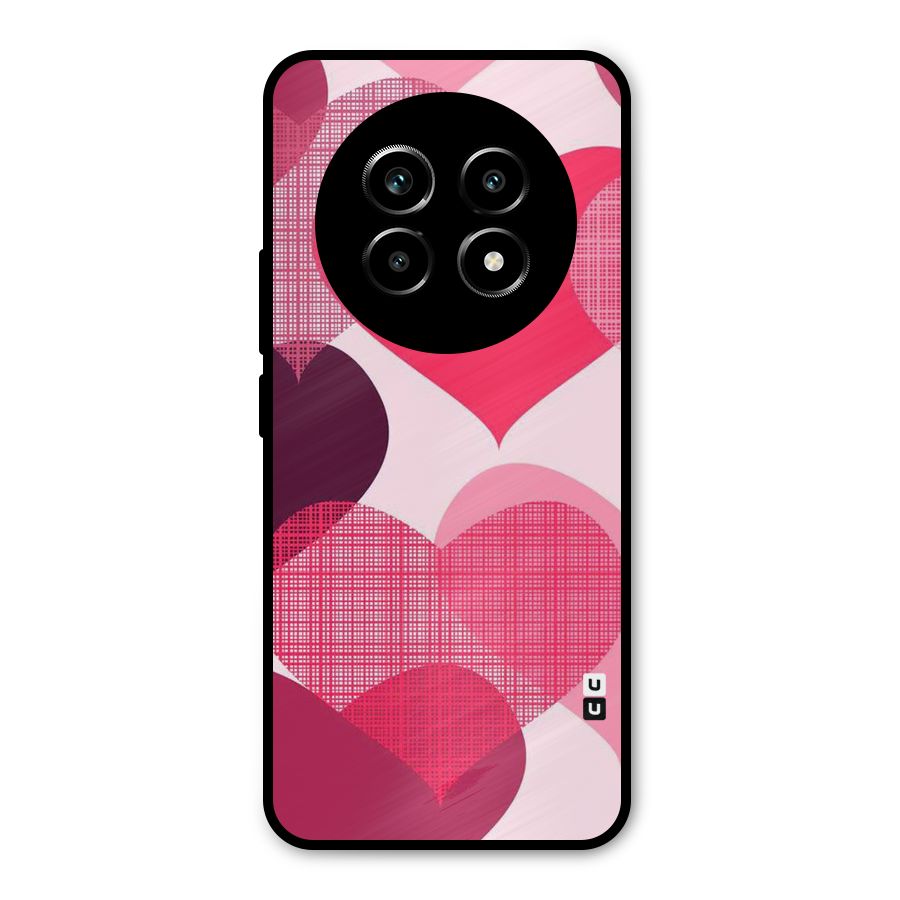 Check Pink Hearts Metal Back Case for Realme 13 Pro
