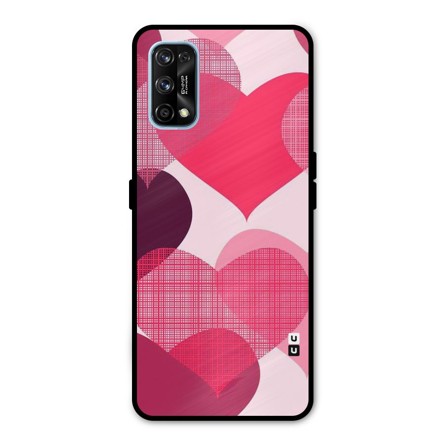 Check Pink Hearts Metal Back Case for Realme 7 Pro