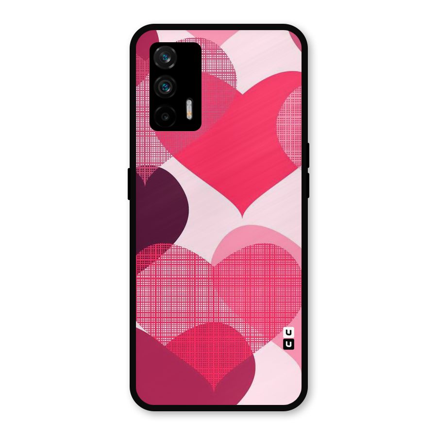 Check Pink Hearts Metal Back Case for Realme GT 5G